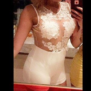 Sexy flower detail romper